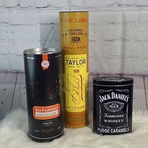 Jack Daniel's Buffalo Trace E.H. Taylor Collectible Metal Tin Tube Jars Craft